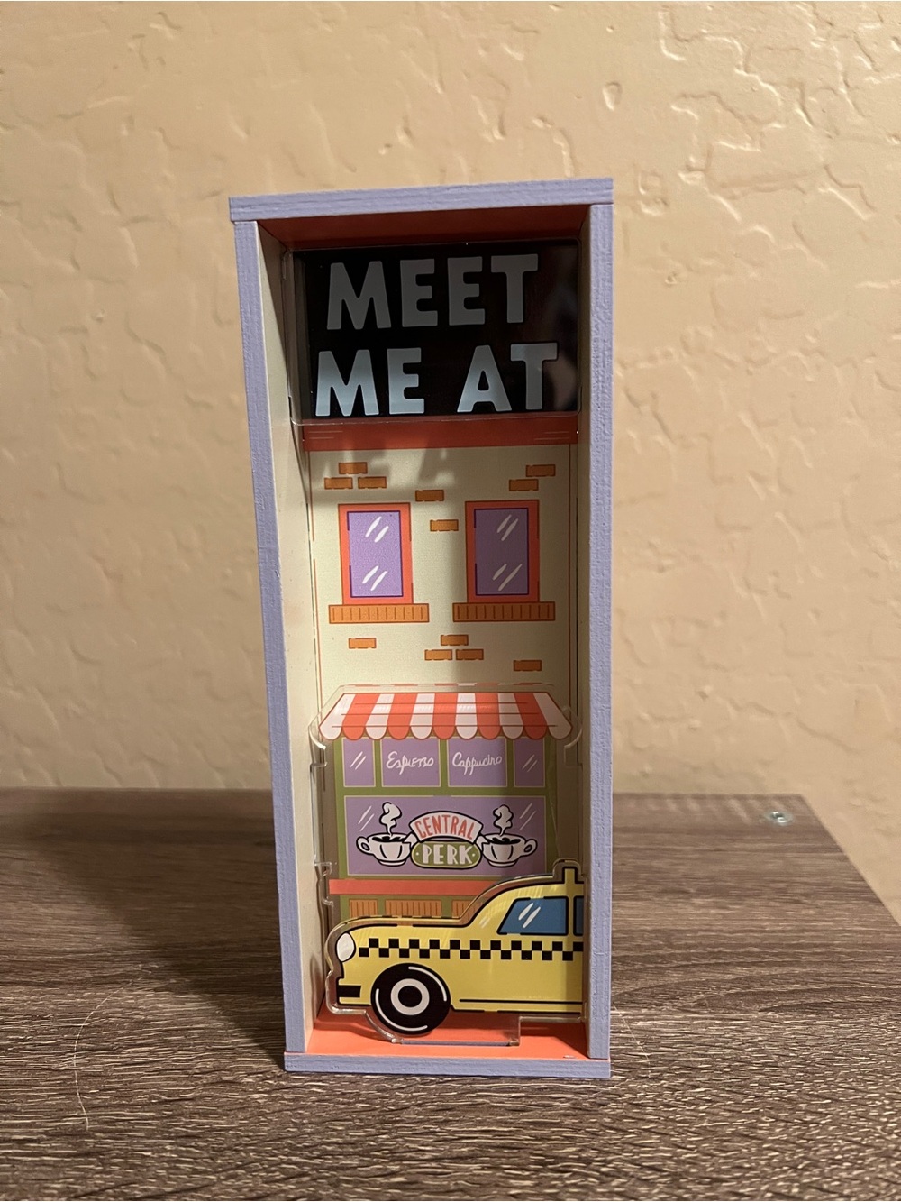 Friends CultureFly Meet Me At Central Perk Book Nook Purple Yellow Taxi NIB